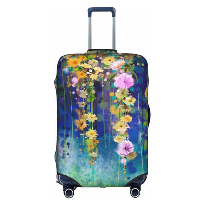 Tropical Beach Palm Tree Luggage Cover, Washable Elastic Baggage Protector, Anti-scratch Double-sided Zipper Closure for 25-28 Inch Wheeled Suitcase