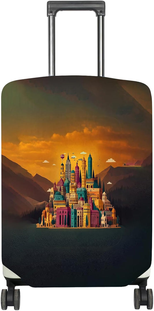 Nuxovilar Castle Dream Luggage Cover Fits 28-30" Elastic Fabric