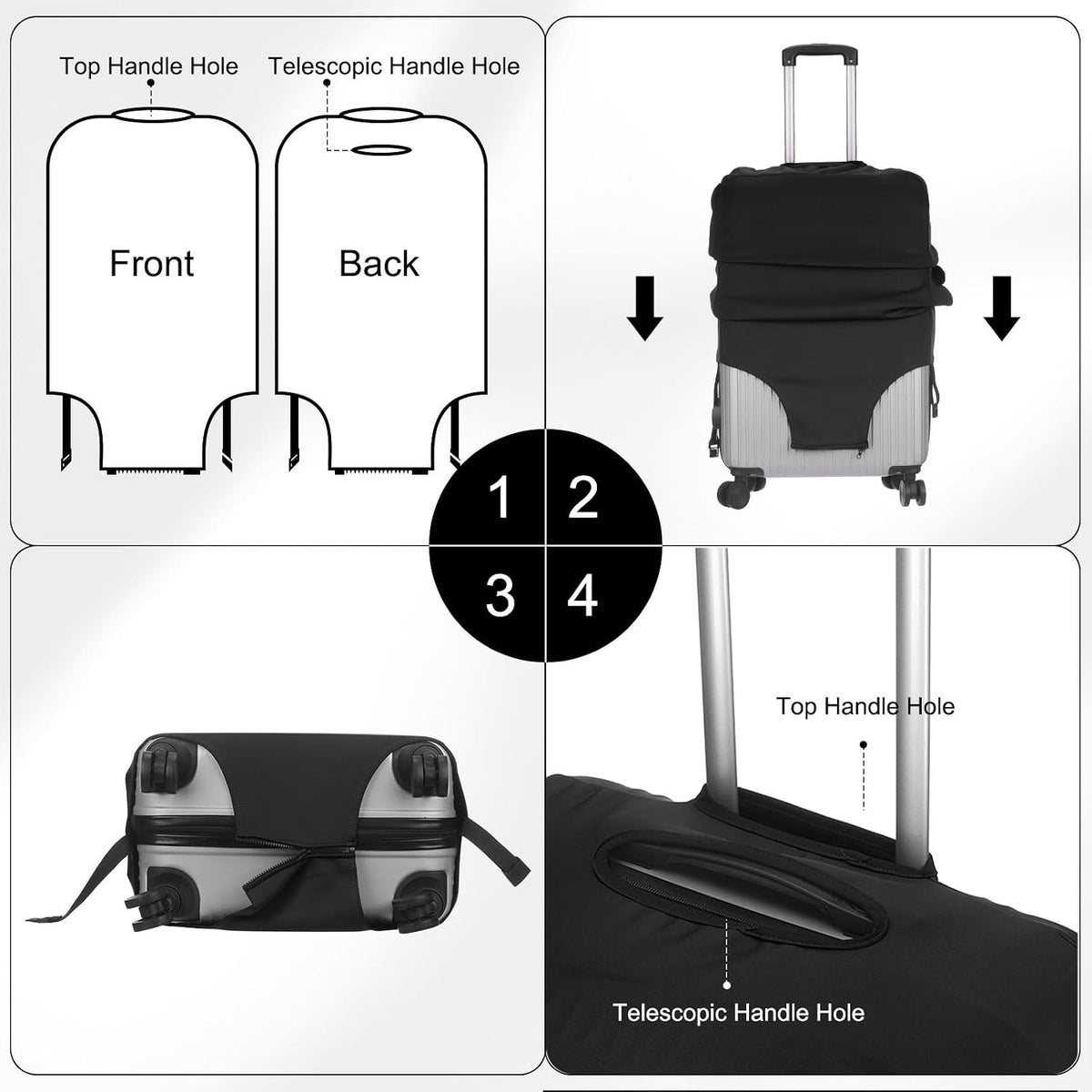 uxcell Travel Luggage Cover, Washable Suitcase Covers for Luggage Anti-scratch Suitcase Protector Elastic Baggage Protective, Fits 18-21 Inch Suit Case, Dark Brown