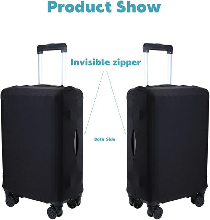 Kajaia 3 Pcs Luggage Cover Suitcase Protector Travel Suitcase Cover Anti Scratch Luggage Protector Washable Fits 18-28 Inch Luggage (Black)