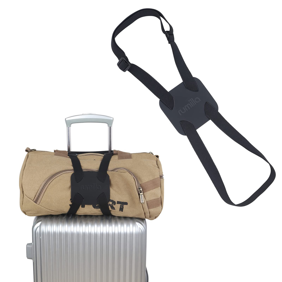 Luggage Straps Bag Bungee， Luggage Straps Suitcase Adjustable Belt，Add a Bag Easy to Travel Suitcase Elastic Strap Belt – (Black)