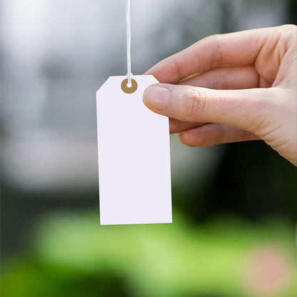 White Tags with String Attached,200 Pcs Large Marking Tags Paper