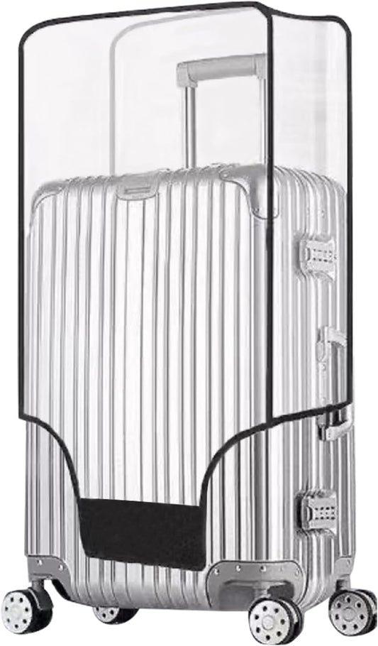 Tangaburu Clear Suitcase Cover - 20 24 26 28 30 Inch Waterproof PVC Suitcase Cover - Transparent Travel Suitcase Wrap - Protective Cover Case for Wheeled Luggage (30-Inch)