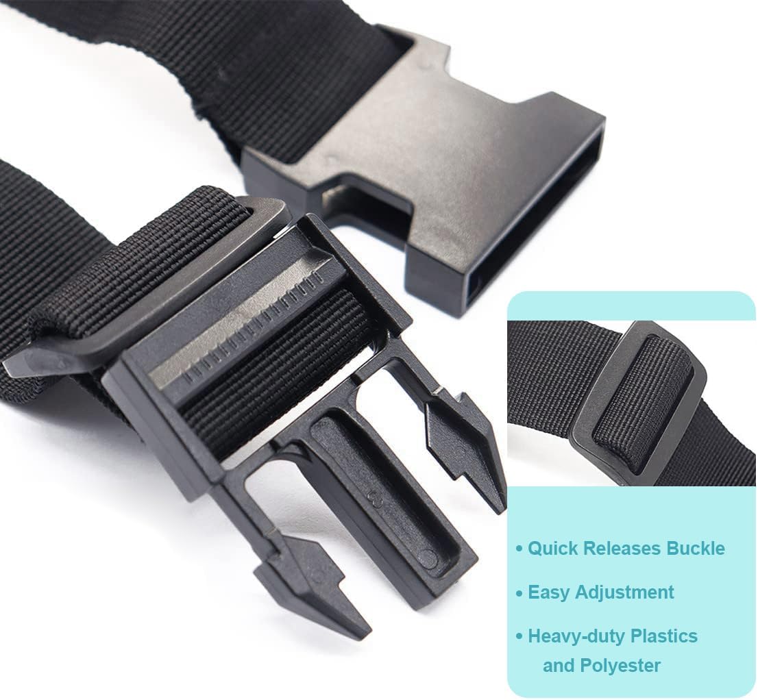 Luggage Straps for Suitcases, Travel Belt Multiple Connector, 2 Pack Black