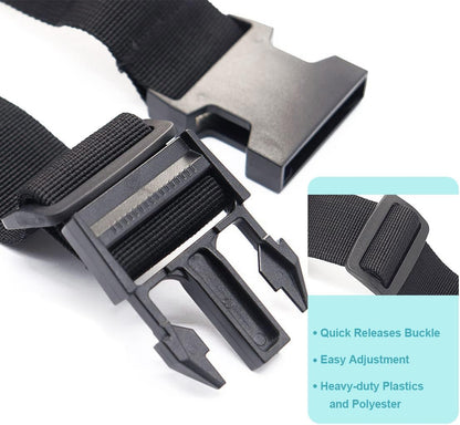 Luggage Straps for Suitcases, Travel Belt Multiple Connector, 2 Pack Black
