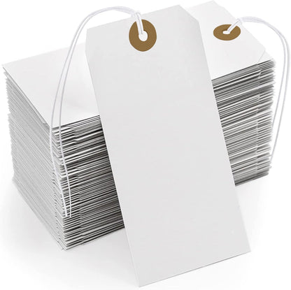 White Tags with String Attached,200 Pcs Large Marking Tags Paper