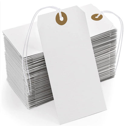 White Tags with String Attached,200 Pcs Large Marking Tags Paper