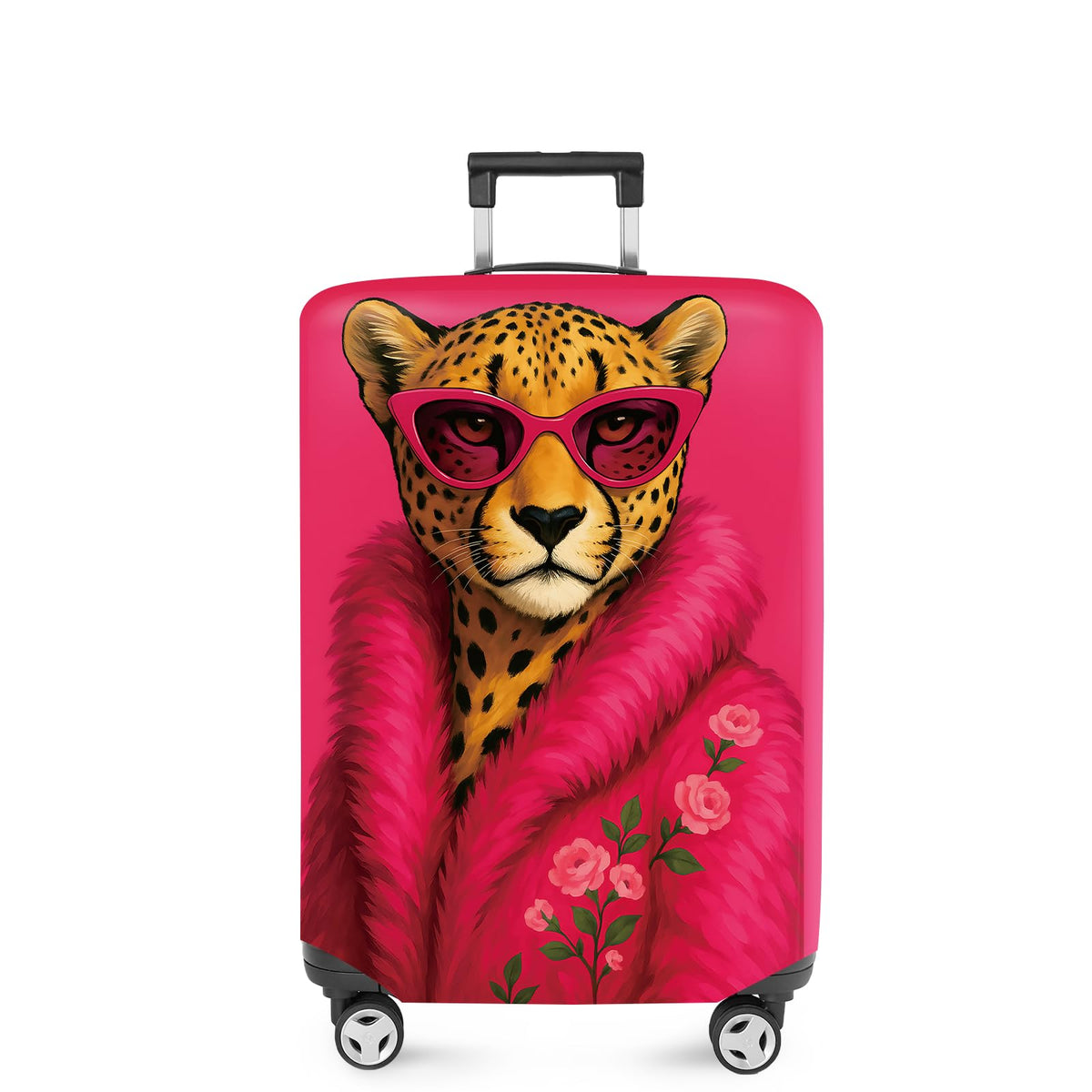 ANNA QUEEN Panda Family Luggage Cover, Cute Panda Design Suitcase Protector, Stretchable Washable Travel Sleeve for 28-30 Inch Luggage
