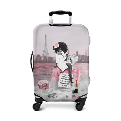 Travel Luggage Cover - Here we go Travel, Fit 25-28 Inch Luggage