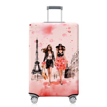 Fashion Accessory Travel Luggage Cover Fashion Girl Perfume and Lipstick and Heels Travel Suitcase Cover Anti-scratch Suitcase cover Fits 18-20 Inch