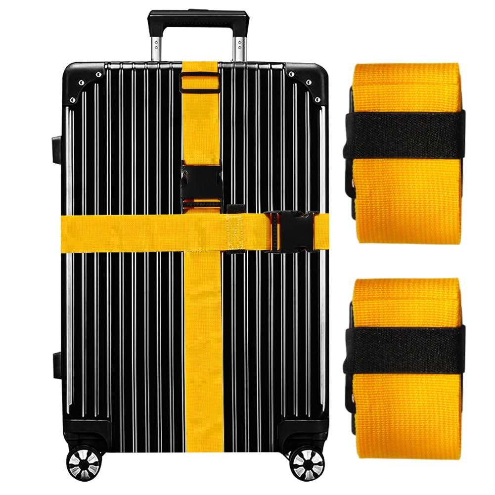 Luggage Straps for Suitcases TSA Approved-2 Pack Bright Personalized Luggage Belt Strap for Suitcase/Carry On Bag Luggage Accessories for Travel (Gradient)