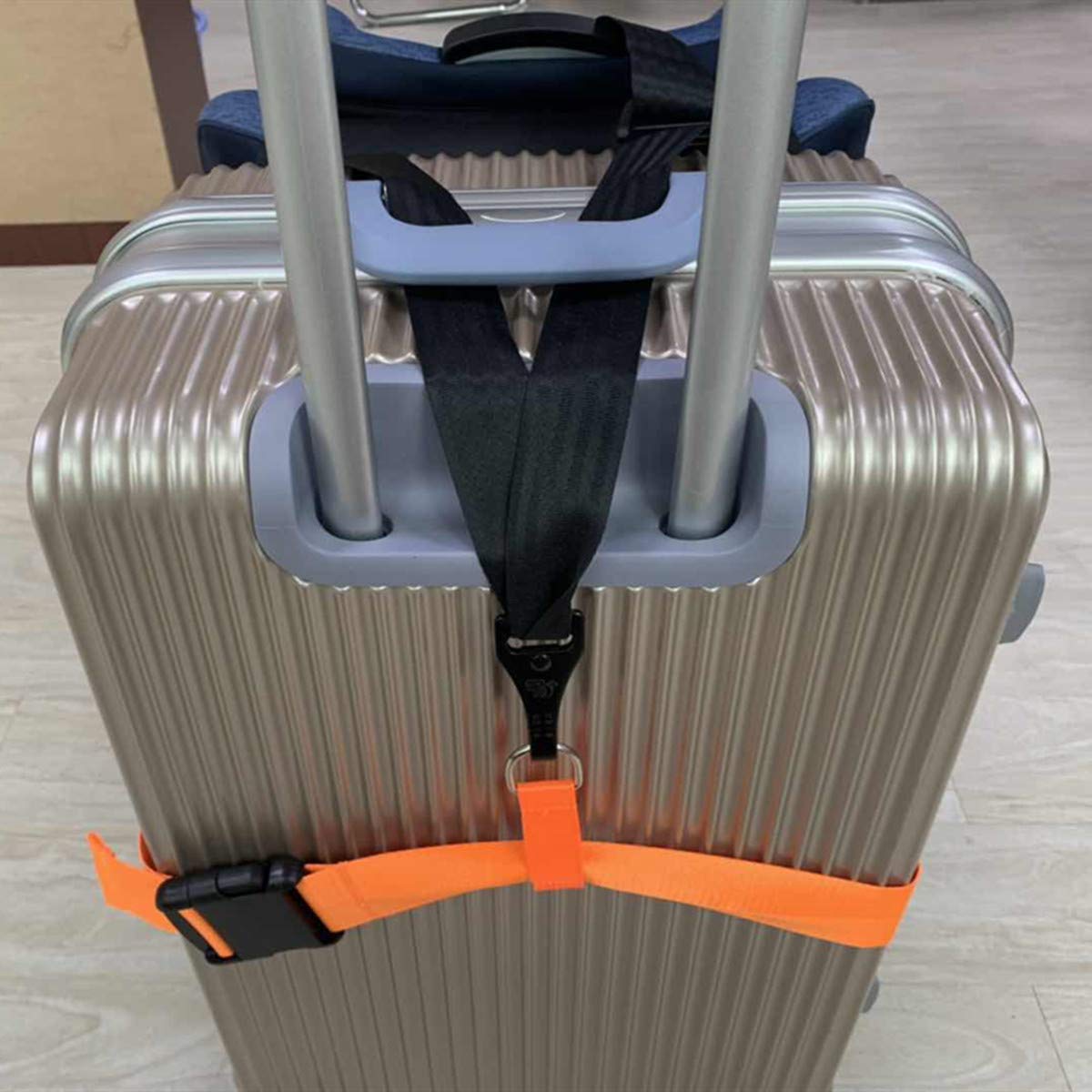 Car Seat Belt Strap to Suitcase, Convert Kid Car Seat and Carry-on Luggage to Airport Stroller Carrier,Safe Travel Solution for Transport (Orange)