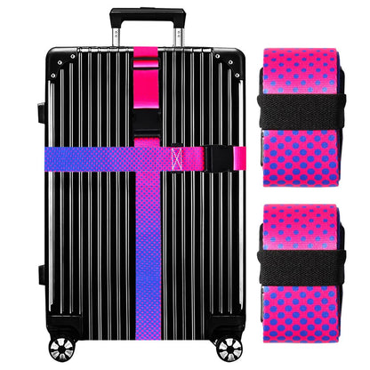 Luggage Straps for Suitcases TSA Approved-2 Pack Bright Personalized Luggage Belt Strap for Suitcase/Carry On Bag Luggage Accessories for Travel (Gradient)