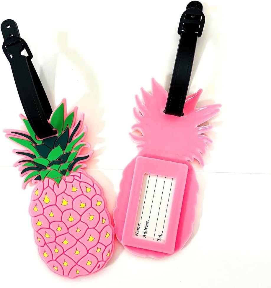 Cute Pink Pineapple Silicone Luggage Tag Travel Suitcase Bag Identifiers