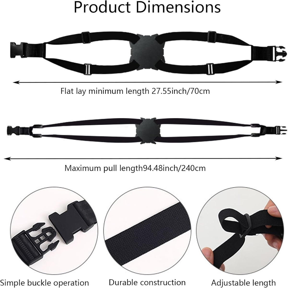 Luggage Straps Bag Bungee,Luggage Straps for Suitcases,Suitcase Straps,Elastic Strap,Ajustable Elastic Bungee Belt 2 Pack,Add a Bag Easy to Travel Suitcase,Travel Suitcase Bag Accessories.(Black)