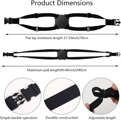 Luggage Straps Bag Bungee,Luggage Straps for Suitcases,Suitcase Straps,Elastic Strap,Ajustable Elastic Bungee Belt 2 Pack,Add a Bag Easy to Travel Suitcase,Travel Suitcase Bag Accessories.(Black)