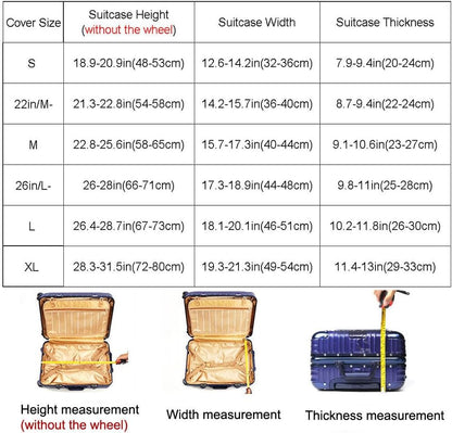 MosaiRudo Thicker Luggage Cover Elastic Suitcase Cover Protector Fits 18-32 Inch Suitcase Travel Accessories (World Map, M)