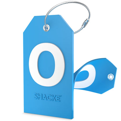 Shacke Initial Luggage Tag with Privacy Cover & Steel Loop (Aqua Teal, P)