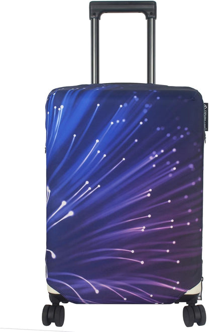 Explore Land Travel Luggage Cover Fits 23-26 inch Case (Fireworks, M)