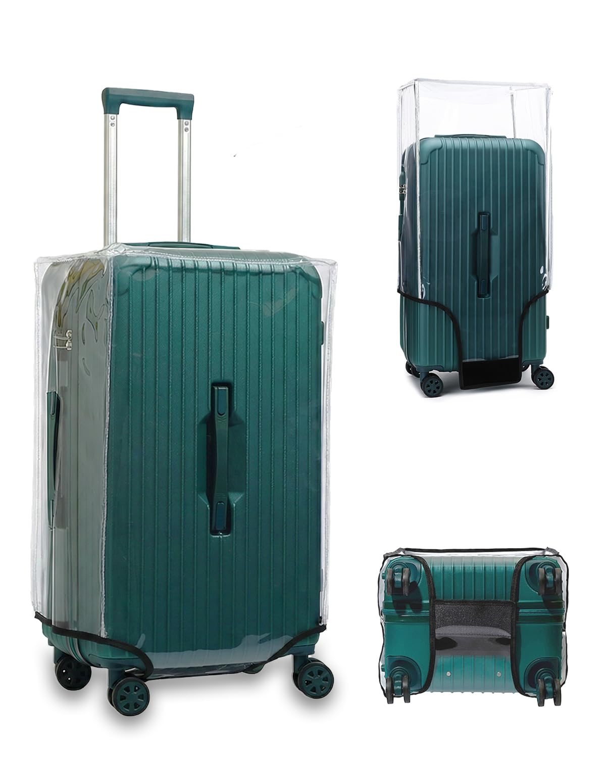32 Inch Trunk Luggage Cover, Transparent PVC Suitacse Cover, Travel Waterproof Clear Luggage Protector Suitcase Cover