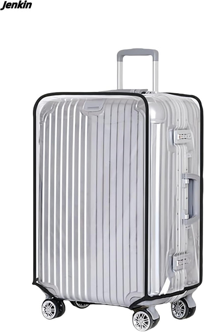 JenKin Luggage Protector Suitcase Cover PVC Waterproof Travel Suitcase Fits Most 20" to 30" (20" (13.8" L x 9.1" W x 20.9" H))