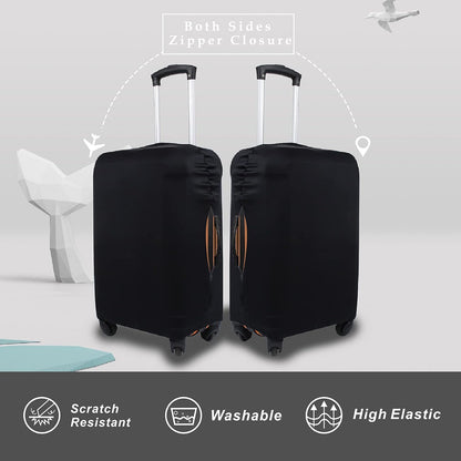 Explore Land Travel Luggage Cover Fits 23-26 inch Case (Black, M)