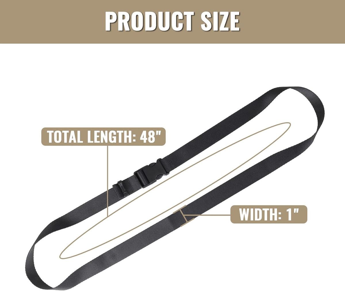 1”x 48”Utility Straps with Buckle Quick Release Buckle Straps with Clip