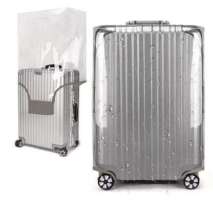 28 Inch Waterproof Clear Suitcase Cover (Black Trim)