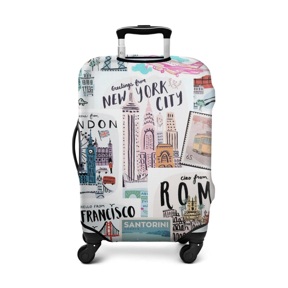 Fashion Accessory Travel Luggage Cover Fashion Girl Perfume and Lipstick and Heels Travel Suitcase Cover Anti-scratch Suitcase cover Fits 18-20 Inch