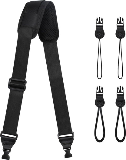 TIMISM Shoulder Strap with Pad, 2 Sets of Quick Release Buckles, Black