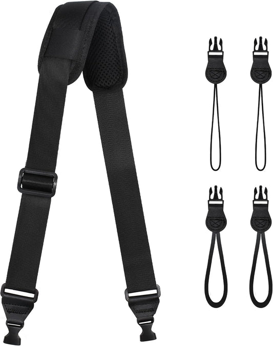 TIMISM Shoulder Strap with Pad, 2 Sets of Quick Release Buckles, Black
