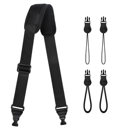 TIMISM Shoulder Strap with Pad, 2 Sets of Quick Release Buckles, Black