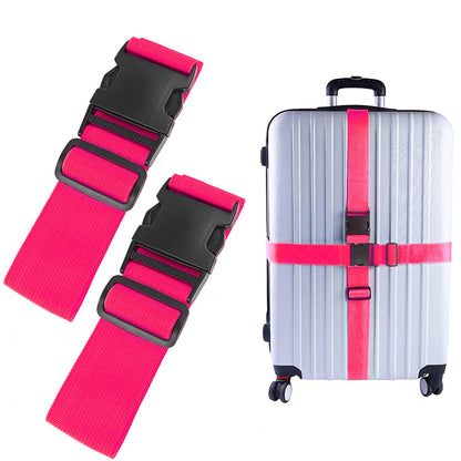 80In Luggage Straps for Suitcase Travel Belt Accessories, 2 Pack Light Blue