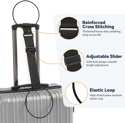Luggage Straps for Suitcases, 2 Pack, Black