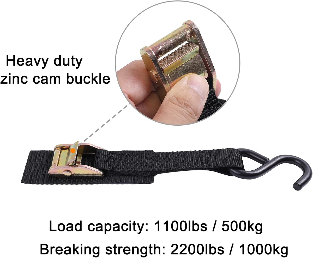 Ayaport Cam Buckle Tie Down Straps 10 feet, 4 Pack