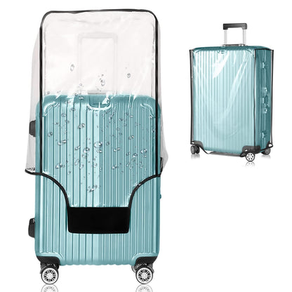 28 Inch Waterproof Clear Suitcase Cover (Black Trim)