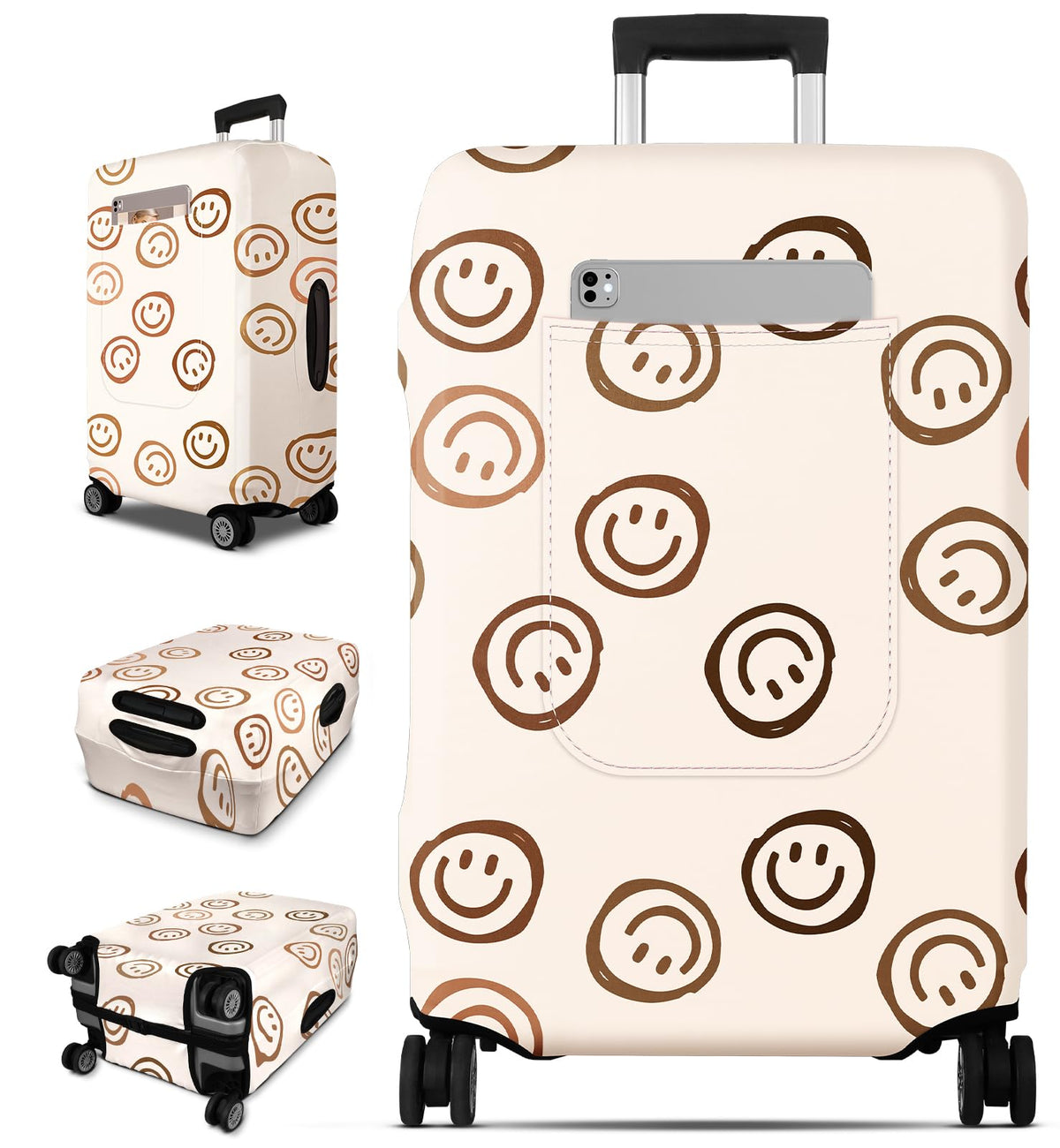 Slohif Luggage Cover for Suitcase Tsa Approved Protector - Luggage Sleeve Large Suit Case Cover Travel Stretch Baggage Case Protective Washable Fit 18-32 Inch Marble L