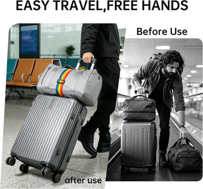 2 Pack Multi Use Strong Adjustable Luggage Connector Straps for Suitcases