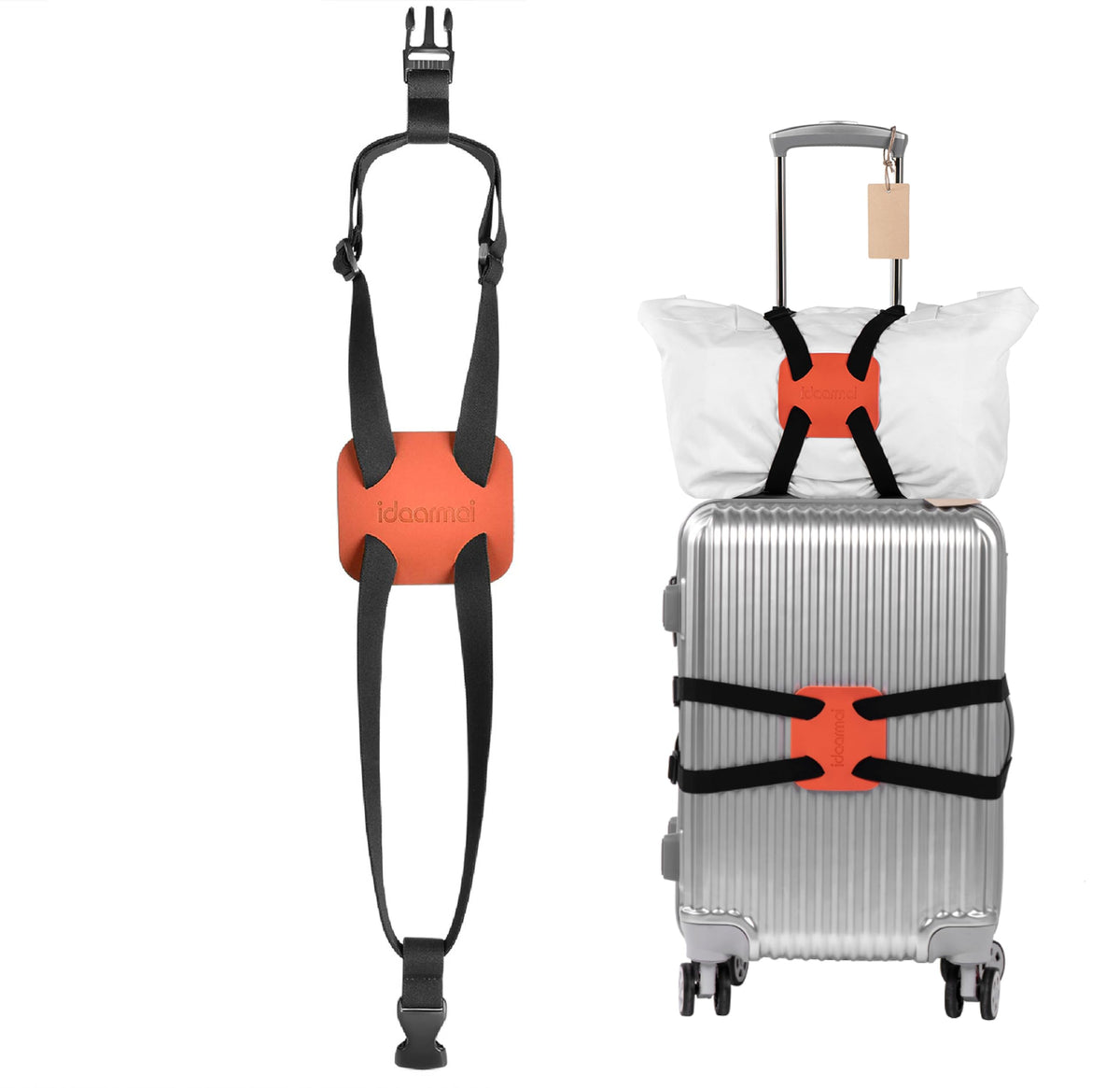 Luggage Straps Bag Bungee， Luggage Straps Suitcase Adjustable Belt，Add a Bag Easy to Travel Suitcase Elastic Strap Belt – (Black)