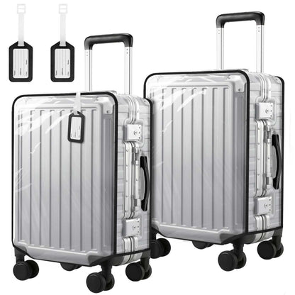 2 Pack 30 Inch Clear PVC Suitcase Cover Protectors Transparent Waterproof Dustproof and Anti-Scratch for Wheeled Luggage Travel