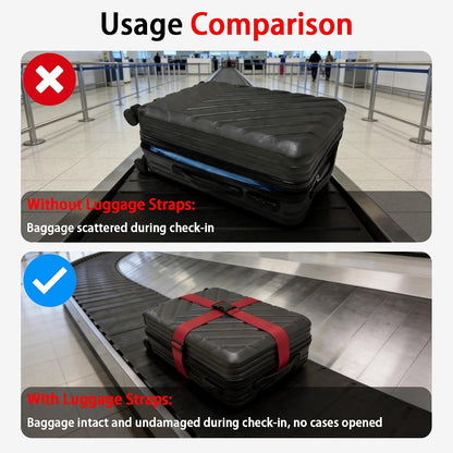 Polyhedron Luggage Straps for Suitcases Heavy Duty Adjustable (Set of 3)
