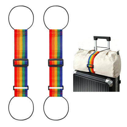 2 Pack Multi Use Strong Adjustable Luggage Connector Straps for Suitcases