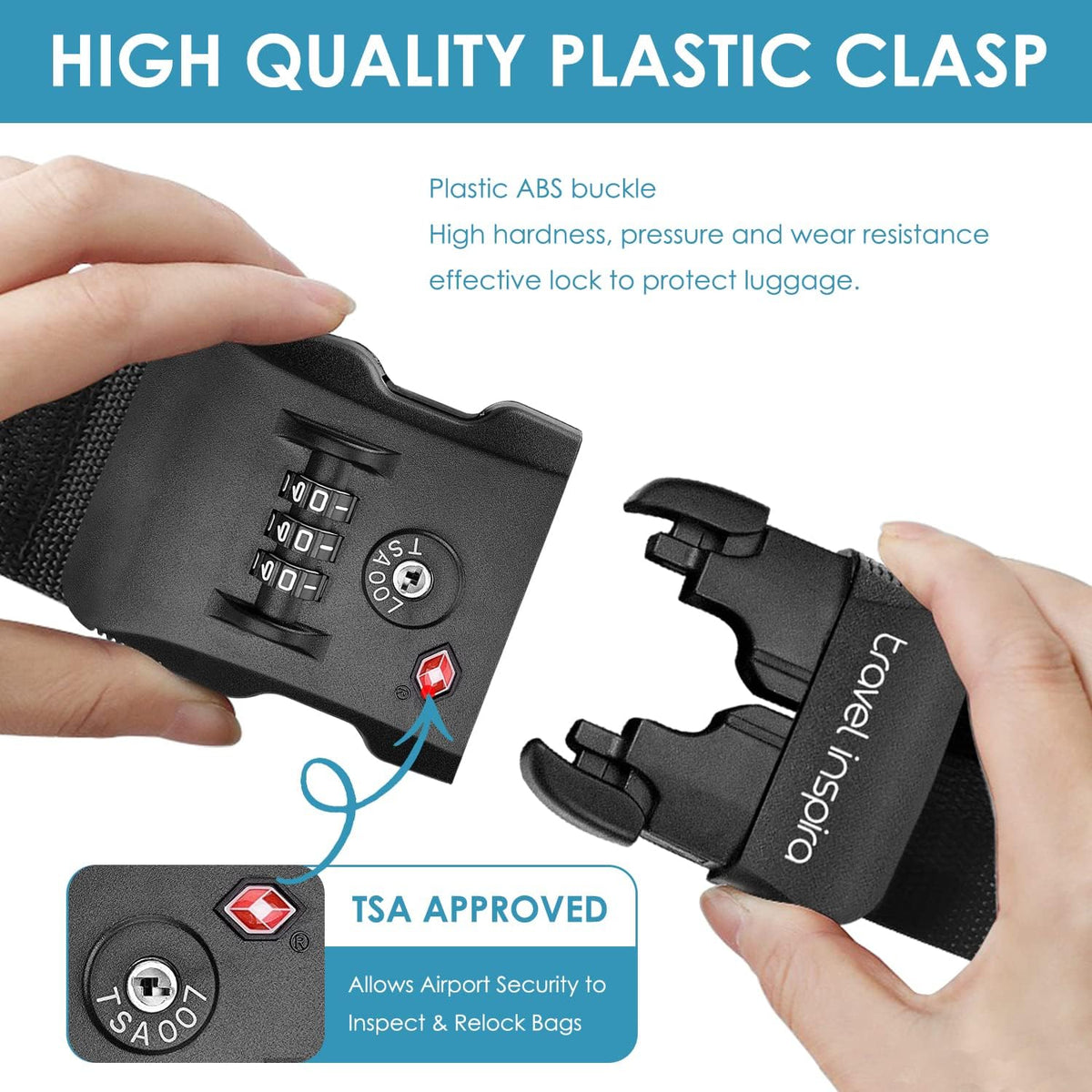 Travel Inspira Luggage Straps for Suitcases with TSA Lock