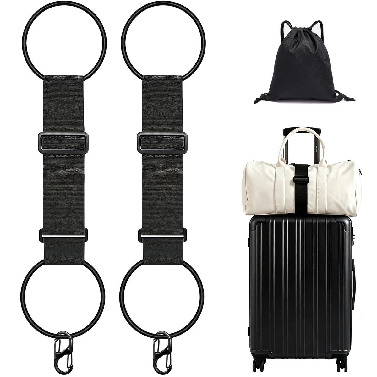 5 Pack Adjustable Luggage Connector Straps for Multiple Suitcases