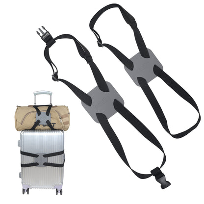 Luggage Straps Bag Bungee， Luggage Straps Suitcase Adjustable Belt，Add a Bag Easy to Travel Suitcase Elastic Strap Belt – (Black)