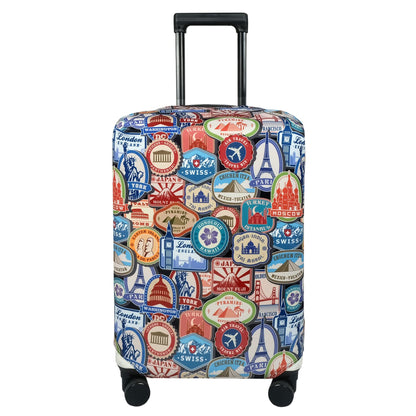 Explore Land Travel Luggage Cover Fits 31-32 inch Case (Bon Voyage, XL)