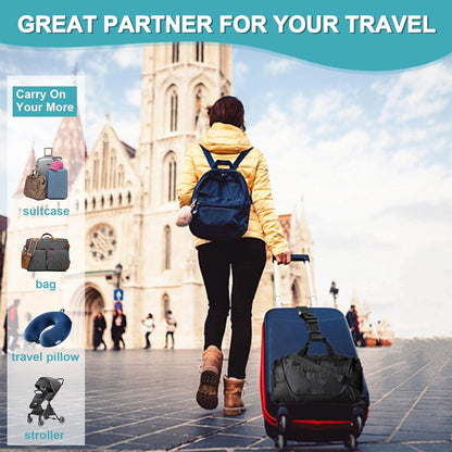 Luggage Straps for Suitcases, Travel Belt Multiple Connector, 2 Pack Black