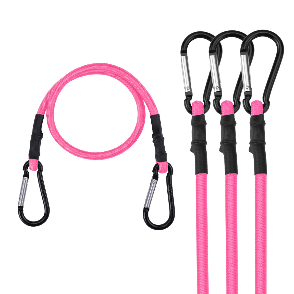WORKPRO 24" Bungee Cords with Hooks, 4 Pack Heavy Duty Outdoor Bungee Strap