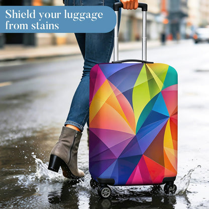 Colorful Geometric Luggage Cover, Abstract Suitcase Protector