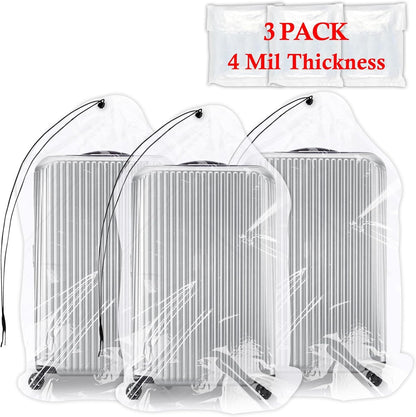 32x42 Inch Large Clear Plastic Suitcase Storage Bags, 3 Pack, 4 Mils